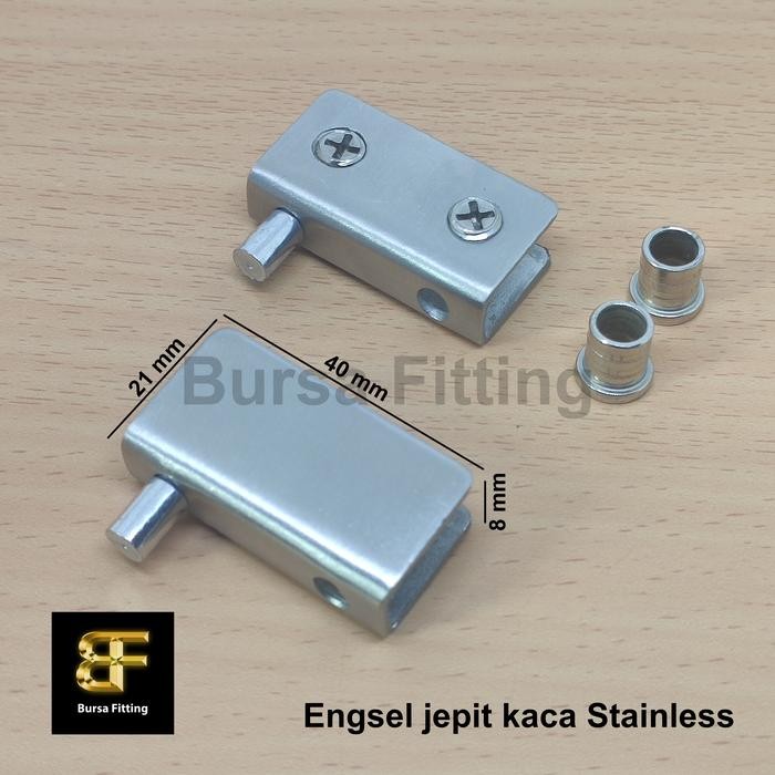 Engsel Jepit Kaca Stainless Steel / Engsel Pivot / Engsel Pintu Kaca