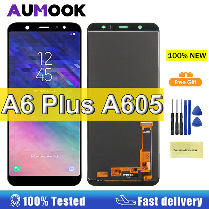 6.0" AMOLED Display For Samsung Galaxy A6 Plus 2018 LCD Display Touch Screen Digitizer Assembly For 