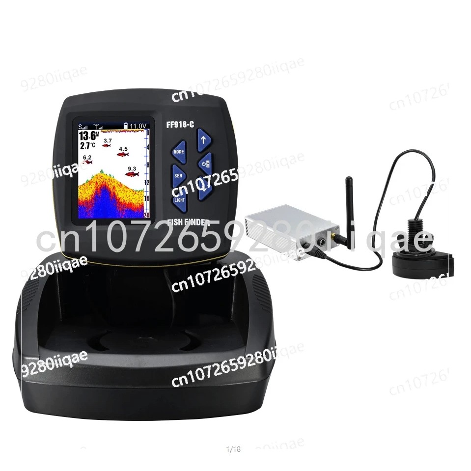 FF918 Remote Control Bait Boat Fish Finder, LCD Perating Range, 300m Depth Range, 100m Wireless, 3.5