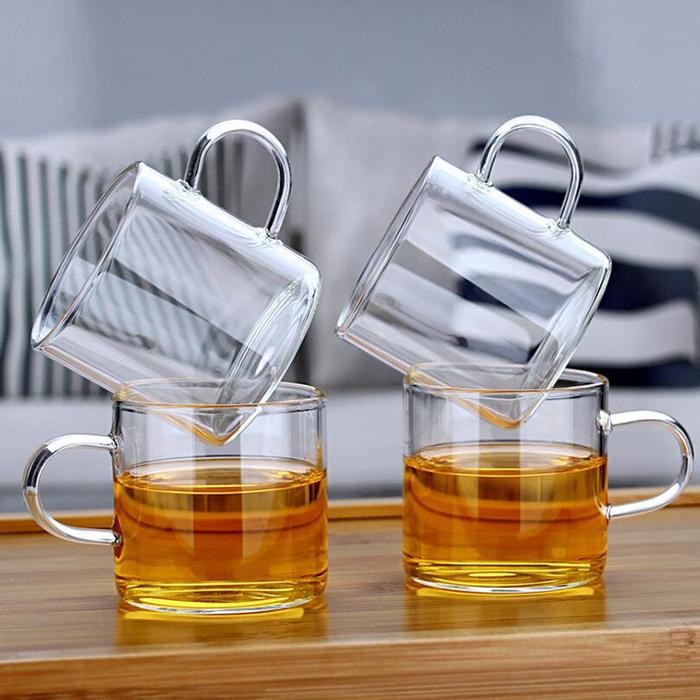 Cangkir Kecil Kaca Borosilikat 100mL - Cangkir Beling Tahan Panas - Gelas Teh - Cup Kopi