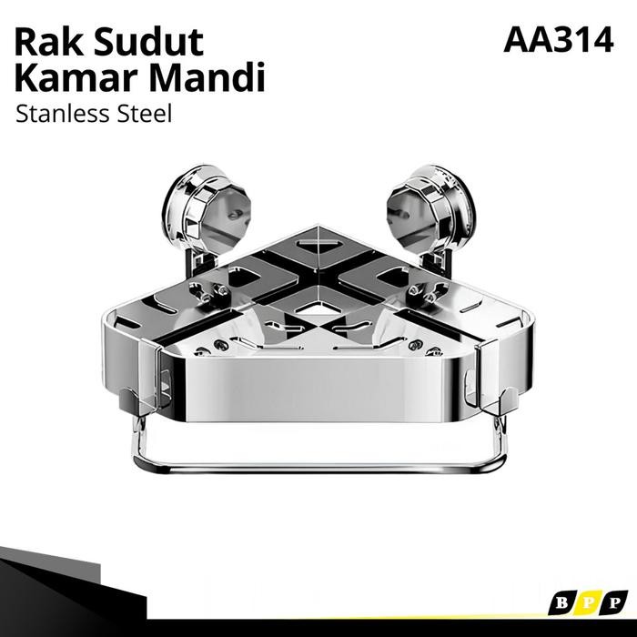 Rak Sudut Kamar Mandi Tempat Sabun Stainless Rak Kamar Mandi Tembok Sudut Stainless Steel