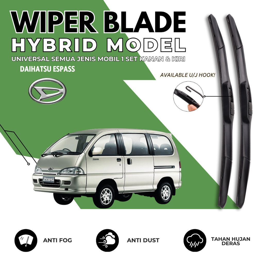 Wiper Hybrid Mobil Daihatsu Espass Kaca Depan Mobil Satu Pasang Kiri Kanan