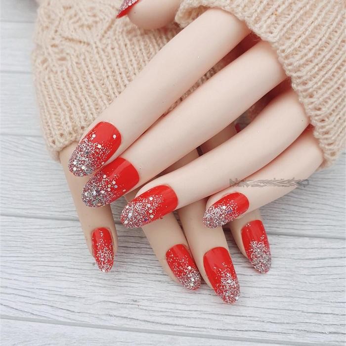 Kuku Pengantin Merah / Nail Art Wedding / Kuku Palsu Pengantin Merah