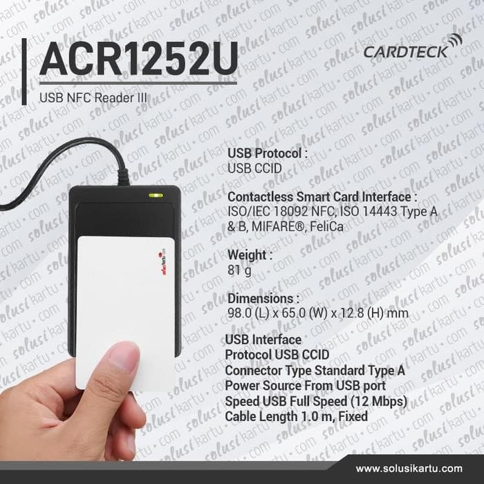 Acr1252U Usb Nfc Reader Iii Nfc Certified Forum Reader Rfid 1 Sam Slot