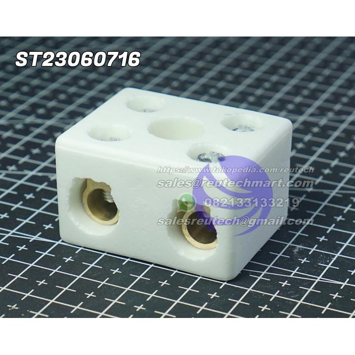Terminal Block Keramik 60A Terminal Blok Keramik 2 Pole 60A