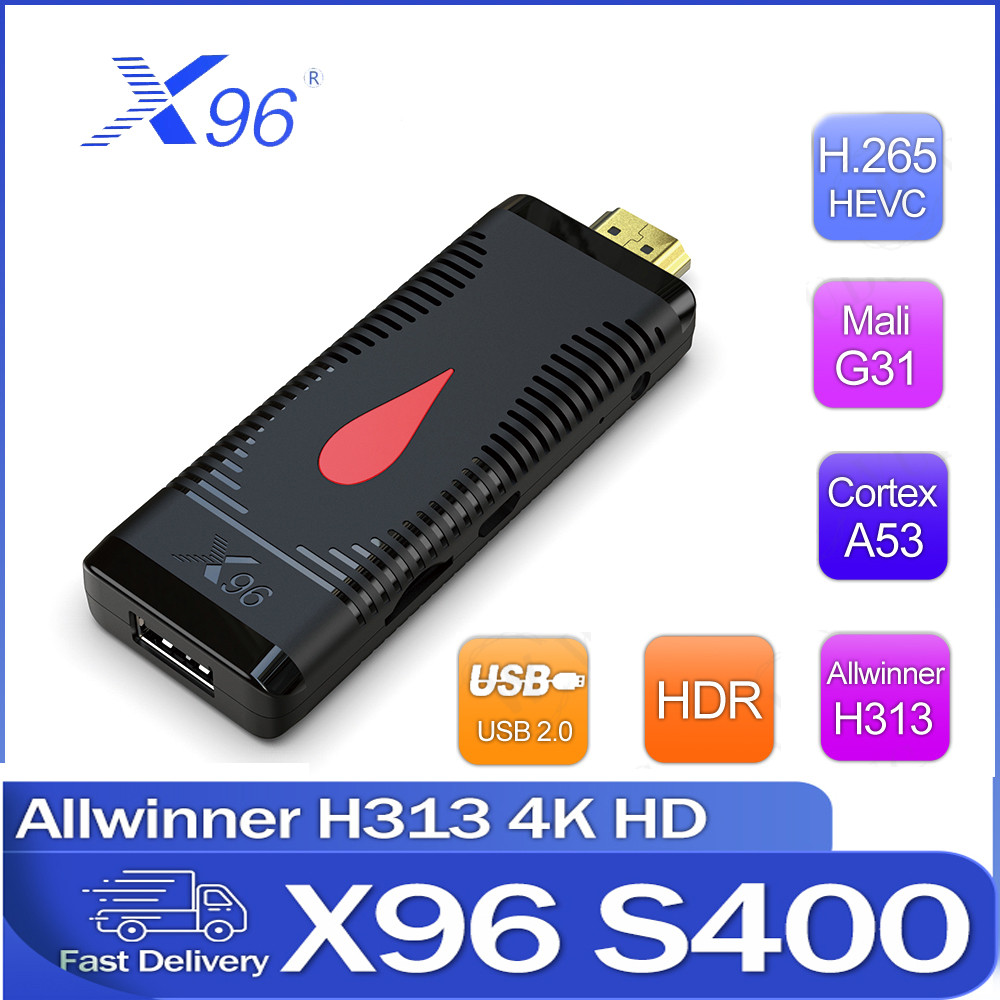 X96 S400 Smart TV Stick Android 10.0 Allwinner H313 Cortex A53 Mali G31 1G8G 2G16G 4K HD Android TV