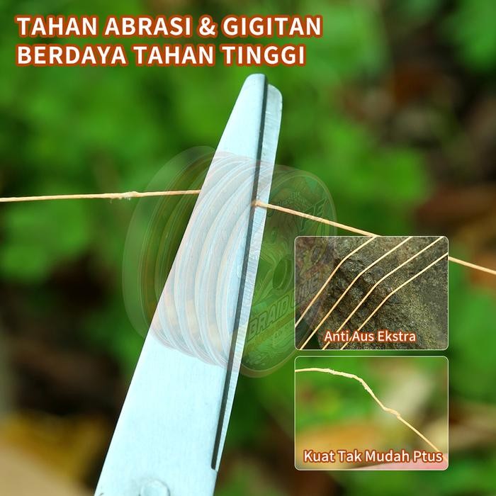 Bingolife Orange Tali Pancing PE X9 Super Braid 5x100m Connecting 7kg ~ 40.3kg Kuat Abrasi (TERBAIK)