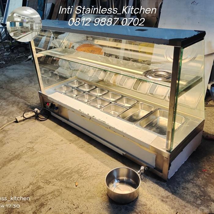 Ready Etalase Pemanas Makanan Bain Marie 150 X 50 X 90 Cm