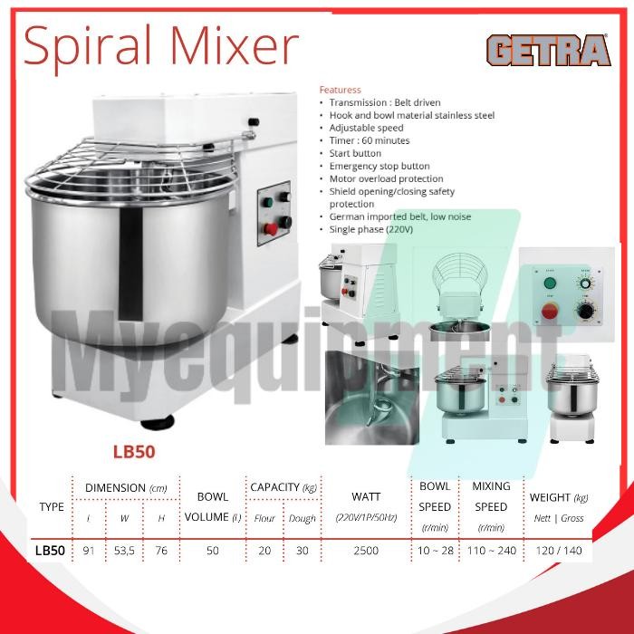 SPIRAL MIXER GETRA LB50
