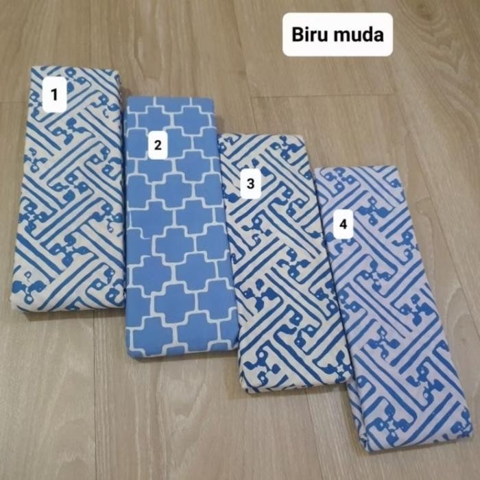 (Via Gojek/Grab)Kain Batik Garutan warna Biru Muda (150620)