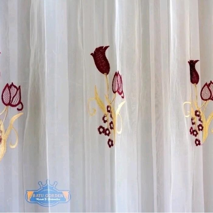 RJ fitras bordil/gorden furing/gorden putih/daleman gorden/vitras bordil tulip