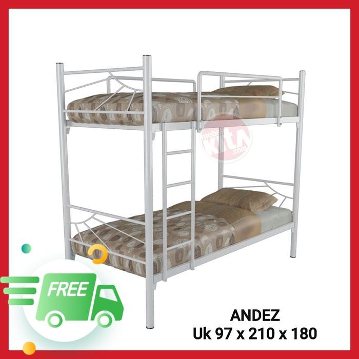 RANJANG BESI ANDEZ UKURAN 90X200 RANGKA TEMPAT TIDUR MINIMALIS