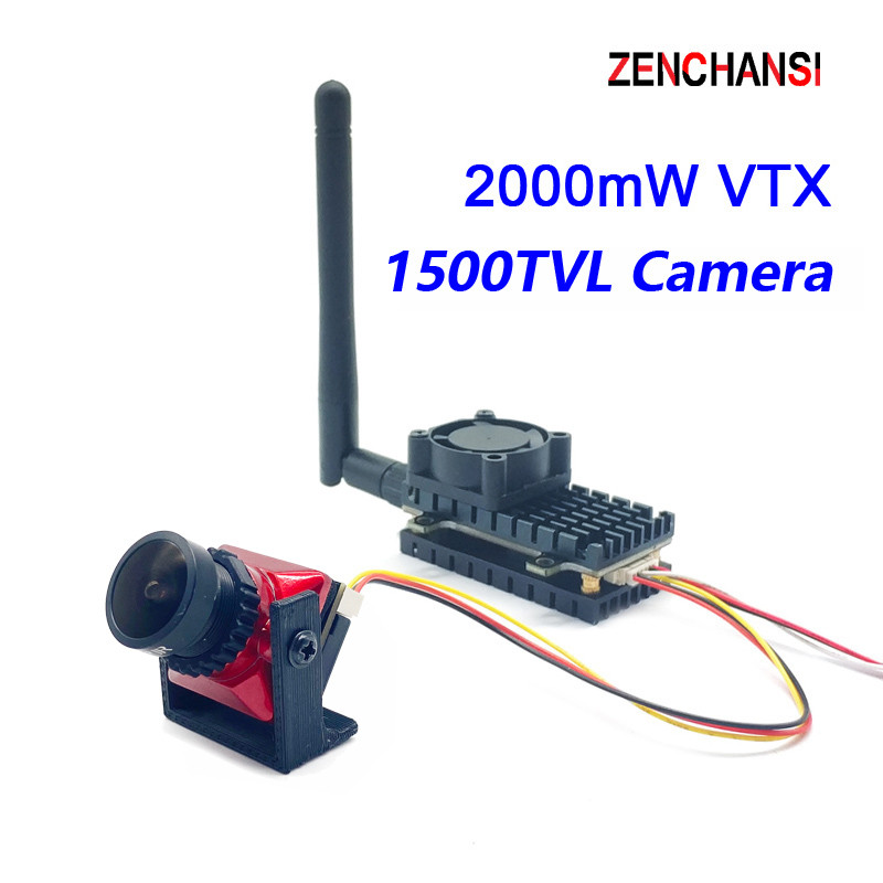 IMPORT Over 20Km Range 5.8Ghz 2W FPV Wireless Transmitter 2000MW 48CH Video AV Audio Sender and CMOS