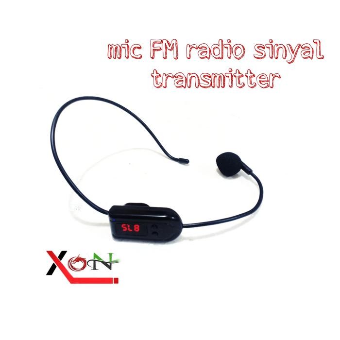 microphone jepit wireless di kepala / mic bando call center & speaker