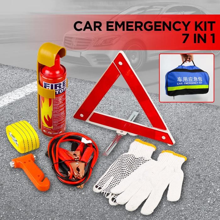 Ready Kit Peralatan Keselamatan Mobil Truk Mogok Darurat Segitiga Tali Derek