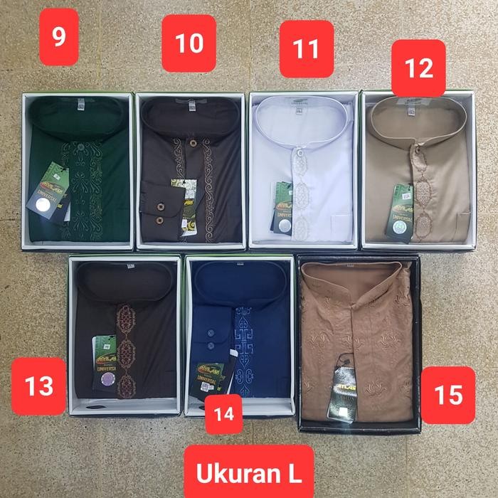 Baju Koko Atlas Lengan Panjang Original Ukuran L