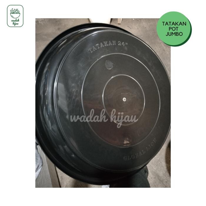 30k6- Tatakan Pot Alas Pot Wadah Pot Besar Jumbo Hitam Polos
