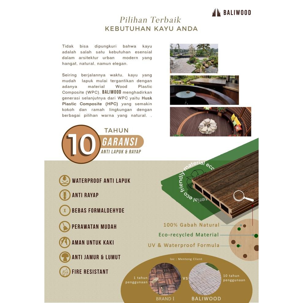 Sale Wpc Hpc Kayu Decking Lantai Anti Rayap Anti Air Include Pemasangan
