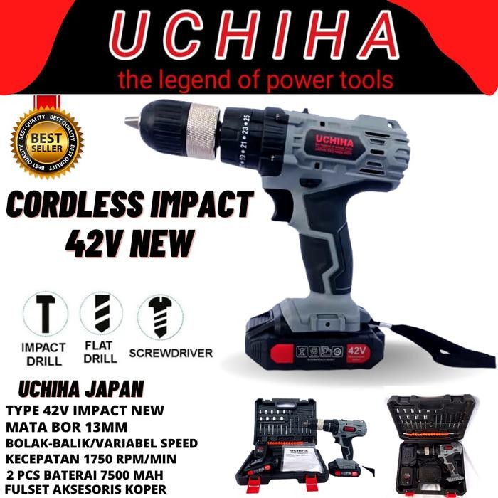 Bor Baterai Drill Beton 42V Besi Kayu Japan Impact Uchiha