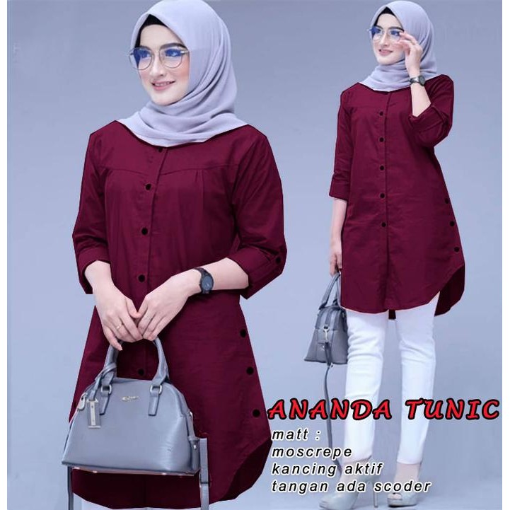 de68- Ananda Tunik - Logo Smile (Ls) - Ukuran M-3Xl - Matt Moscrepe