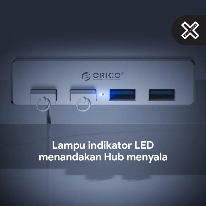 yias- Niscaya Orico Clip-On Usb Type-A 3.0 4 Port Hub, Hub Usb Meja Monitor