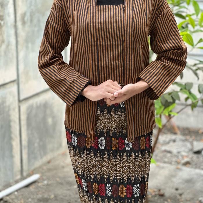ORIGINAL KEBAYA LURIK BAJU JADUL WANITA KUTU BARU LURIK COKLAT MERAH BIRU BAJU ATRADISIONAL JAWA
