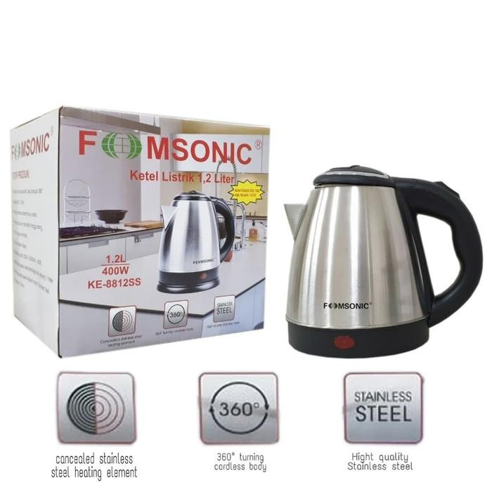 HariPromo- Teko Listrik 1.2L / Electric Kettle / Pemanas Air 1.2L Fomsonic (Hemat