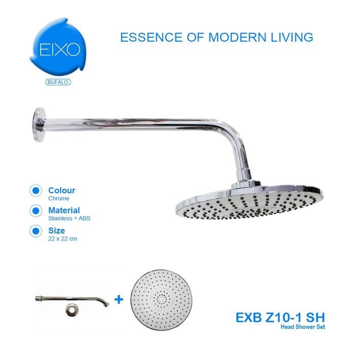 DISKON EIXO Bufalo W Shower Set Kepala Shower M Bulat Chrome READY STOCK