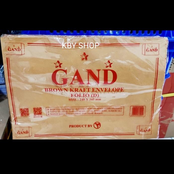 ds6d- Amplop Coklat Folio F4 Merk Gand 100 Lembar