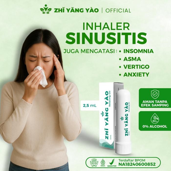 Zhi Yang Yao Inhaler Sinusitis Herbal Alami Aromaterapi Bahan Alami Sinusitis Hidung BPOM Sakit
