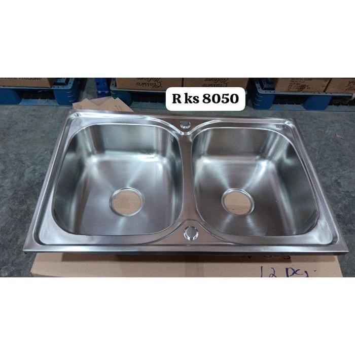 Bak Cuci Piring 2 lubang RINOKS kitchen sink stainles 83cm