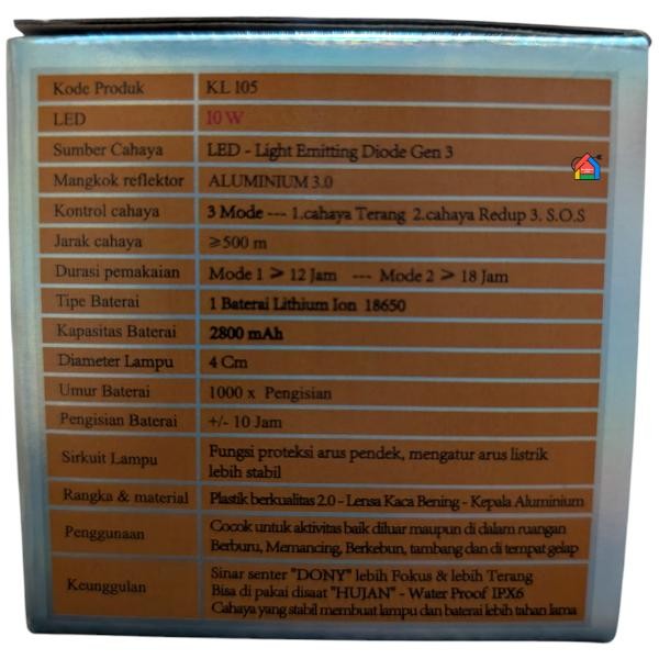 AbadiJY- Senter Kepala Dony Kl-105 Si Unyil (10W) / Dony Senter Kepala Kl-105 / Kl 105 / Kl105