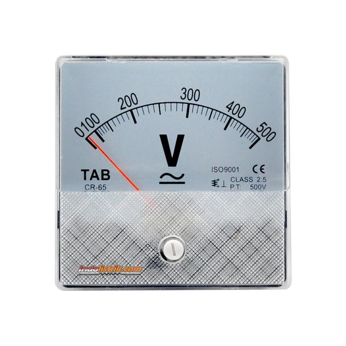 Volt Meter Analog AC / DC 500 V CR65 TAB