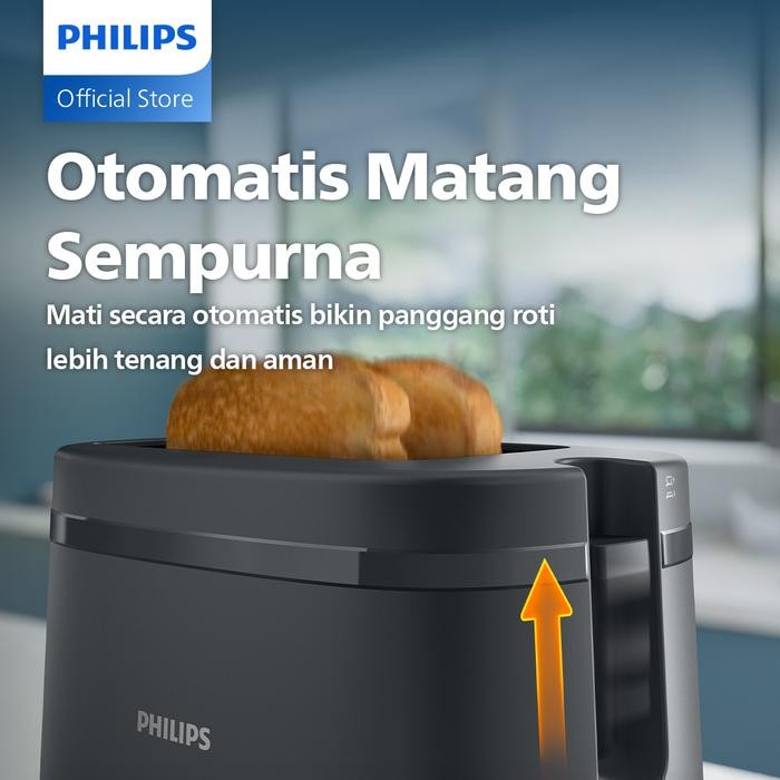 6730- Toaster Philips - Hd2510/90 Hitam - Philips Pemanggang Roti Philips Toaster Pemanggang