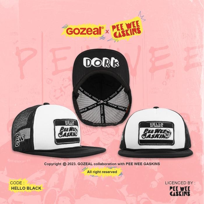 X Pee Wee Gaskins Trucker Hat Dork Black Topi Jaring/Baseball Polos Simple Fahion Pria Wanita Unisex