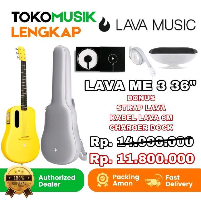 Promo Gitar LAVA Me 3 Guitar Lava Me 3 + Charging Dock + Kabel Jack Lava 6m + Strap Gitar Lava