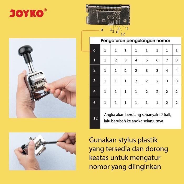 JOYKO Numerator 6digit/Automatic Number Machine/Stempel Angka Otomatis - 6D NUMBERING OTOMATIS