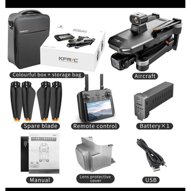 KF104 MAX 2 6KM DRONE GPS 3-AXIS GIMBAL 4K CAMERA WITH SCREEN DISPLAY REMOTE VS DRONE KF100 MAX