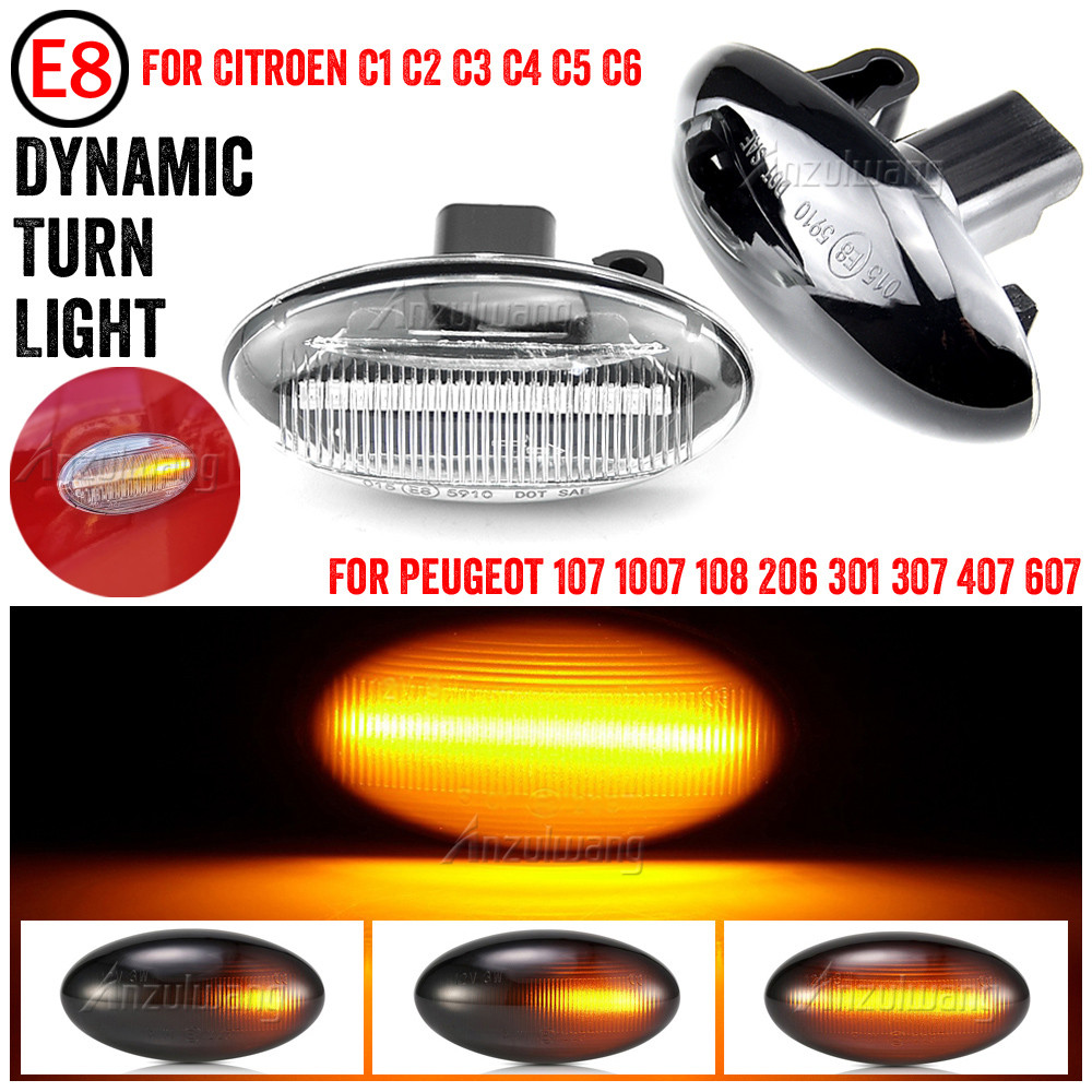 LED Side Marker Light Repeater Lamp For Peugeot 206 207 307 407