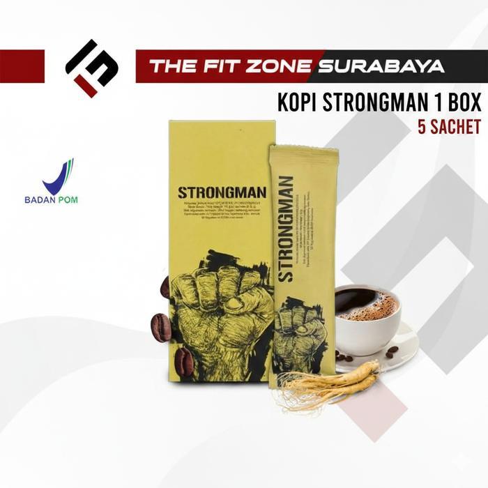 Strongman Minuman Serbuk Kopi 5 Sachet Box Strong Man Coffee Stamina Energi Fokus Pria Biji Kopi