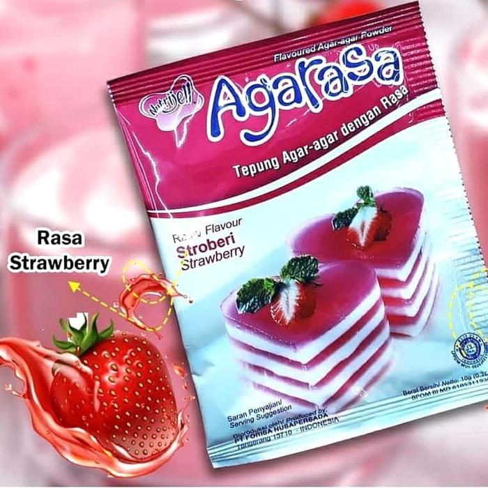 NUTRIJELL AGARASA STRAWBERRY 10gr. AGAR PUDING TEXTUR LEMBUT KENYAL