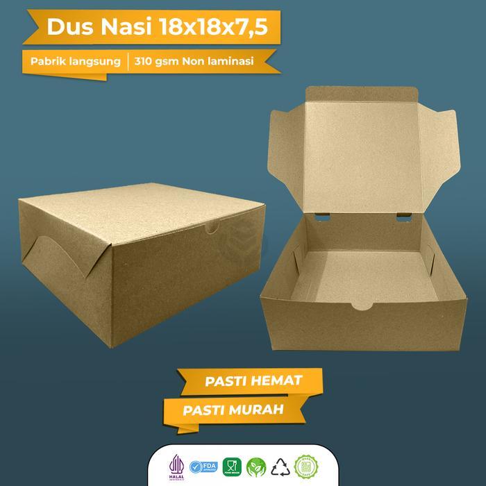 [50 Pcs] Dus Nasi 18X18 / Box Nasi 18X18 / Dus Nasi Kotak Box 18X18 / B4K3