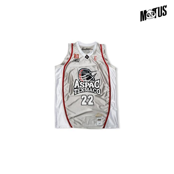 REPLIKA ASPAC JERSEY SILVER #22 DENNY SUMARGO - PEBASKET SOMBONG - S