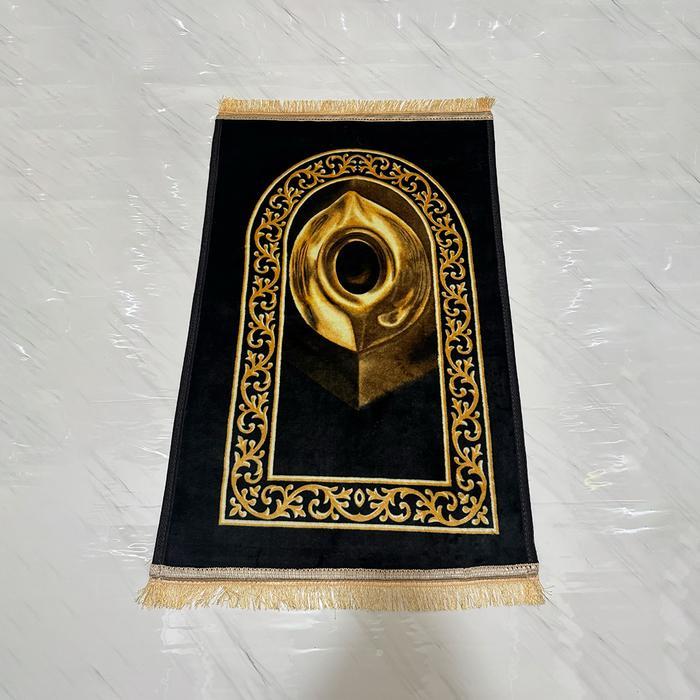 Sehaya - Sajadah Turkey Busa Tebal Halus Anti Slip Motif Gambar Kakbah, Hajar Aswat Makkah Jumbo