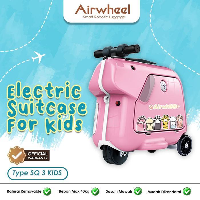 Koper Airwheel SQ3 / Koper Anak Elektrik Bisa Dikendarai Kabin Size Warna Pink