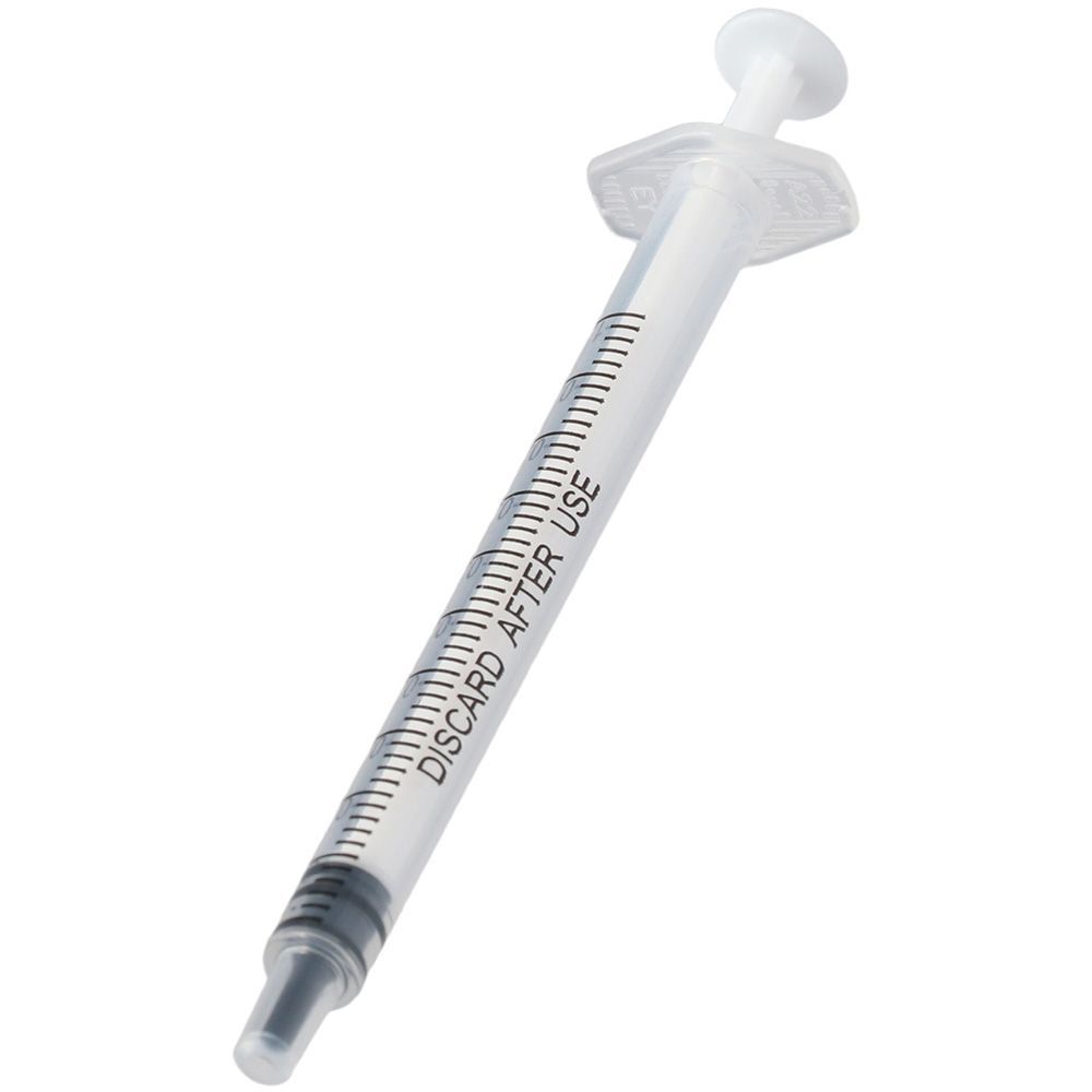 100PCS 1ml/cc Plastic Syringe No Needle with Cap Syringe for Liquid Individually Sealed Measuring