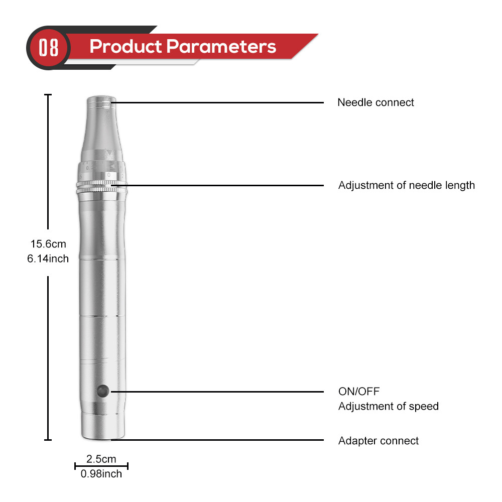 Professional Dermapen Derma Pen Electric Wireless Derma Pen With Screw Cartridges MTS Microneedling