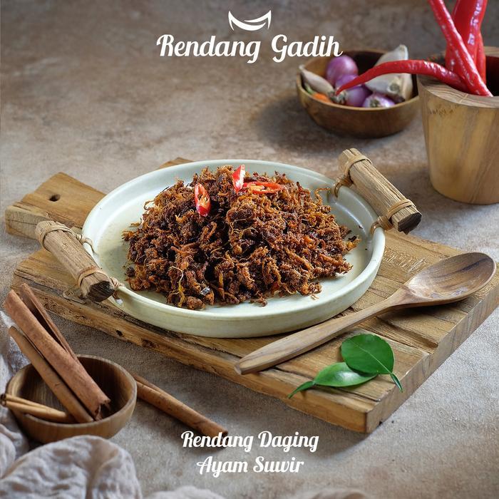 Asli Rendang Gadih - Paket 3 Pcs Rendang Ayam Suwir @ 150 G Tbk