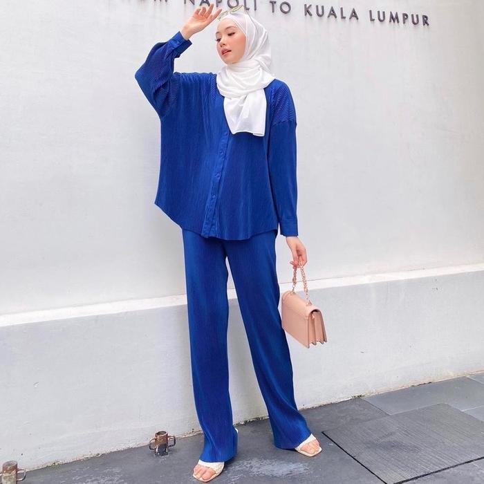 One Set Priscet Premium Muslim Panjang Celana Cutbray Terbaru 
