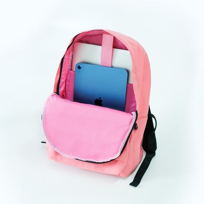 Kickchick Backpack Daichi Tas Ransel Pria Wanita Tas Sekolah Tas Punggung Logo White Pink